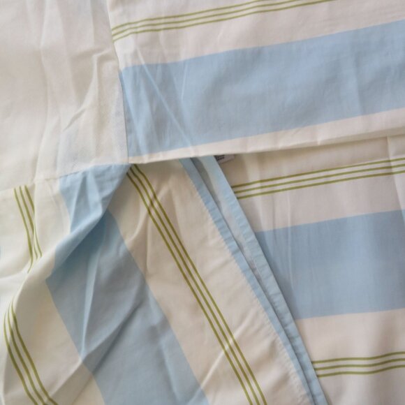 Martha Stewart Collection Twin Bed Skirt Striped Blue White Green 15.5" Drop - Picture 3 of 9